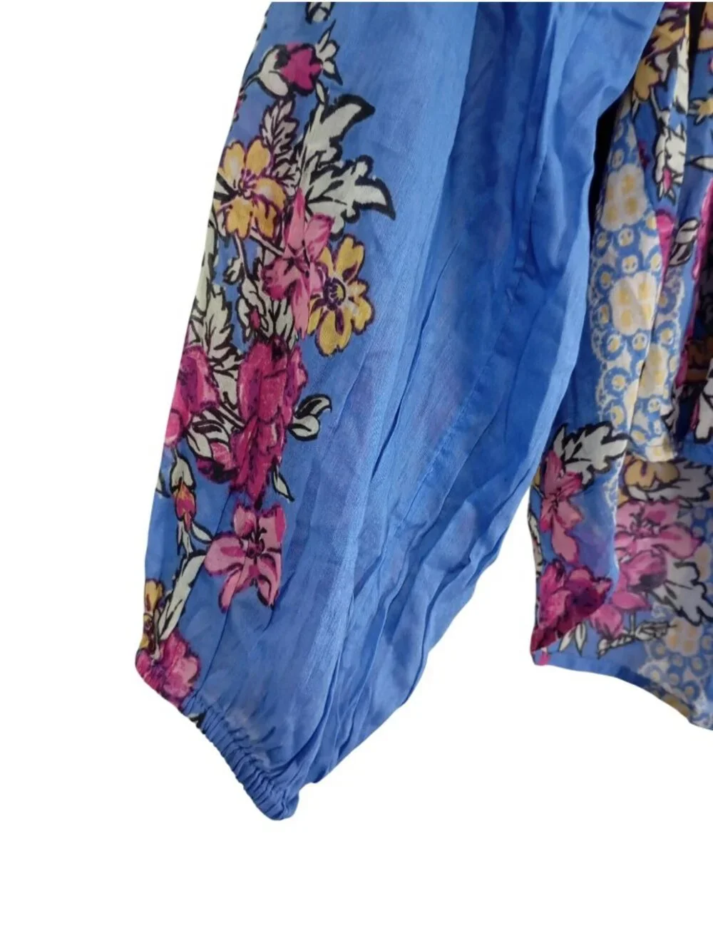 Free People Floral Boho Blouse Womens S 100% Cotton Lightweight & Flowing Design - Picture 8 of 11